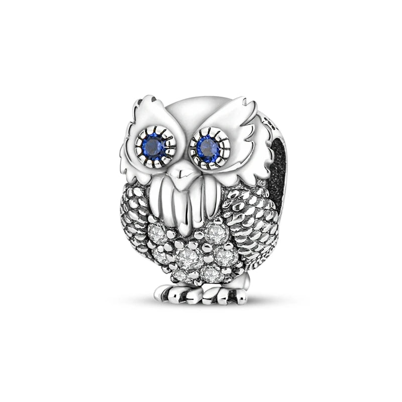 925 Sterling Silber Tier-Serie Charms Perlen Schaf Elefant Tiger Eule Anhänger Passend für Original-Armband DIY Frauen Geschenk