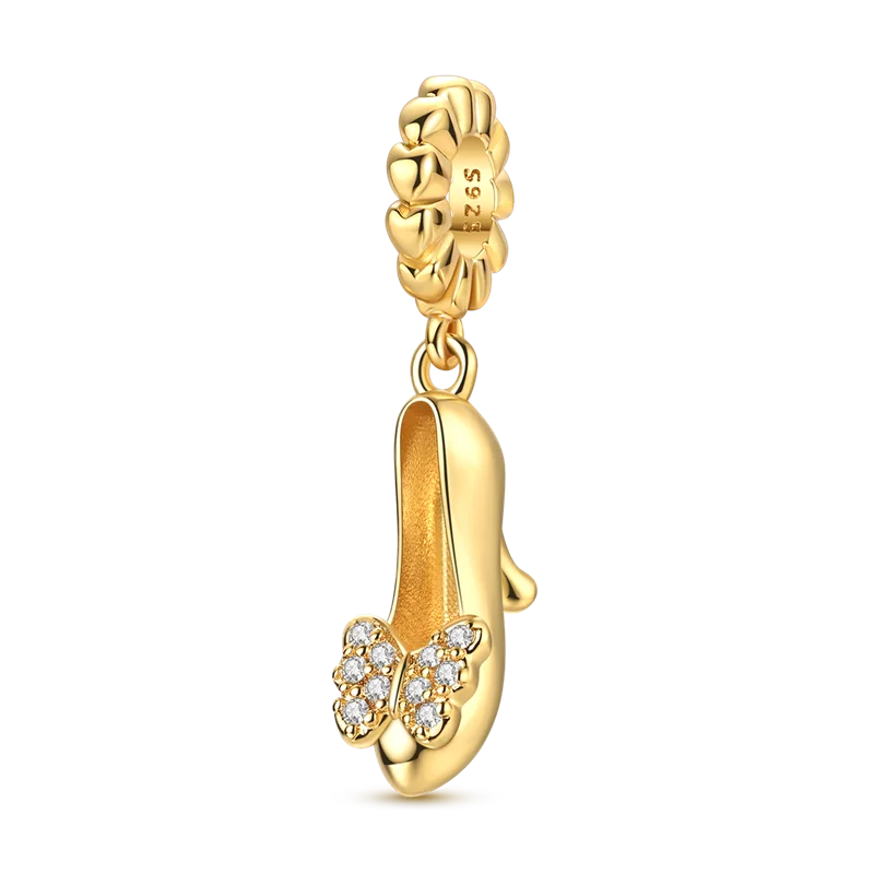 Golden Series Charms aus 925er-Sterlingsilber, zu öffnender Wal-Schmetterlings-Sonnen-Anhänger, CZ-Zirkon, passend für Original-Armbänder, DIY-Schmuck