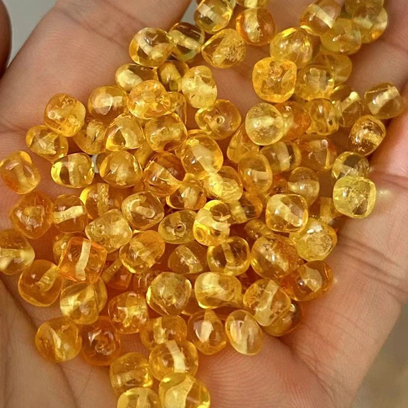 4-5mm baltische Bernsteinperle Edelstein DIY unregelmäßige Bernsteinperlen Herstellung Zubehör mit Zertifizierung Großhandel Naturbernstein