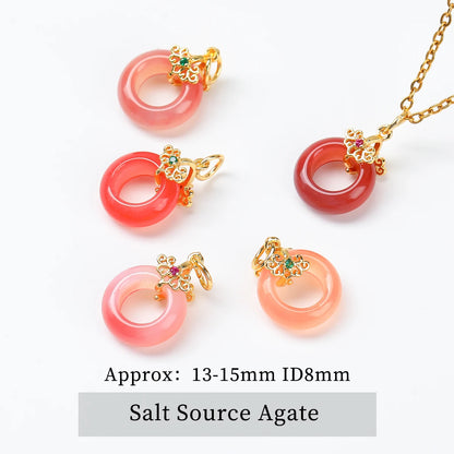 1 Stück Naturstein Salzquelle Achat geschnitzt Cartoon Katze Anhänger niedliche Charms für Schmuckherstellung DIY Armband Halskette Zubehör