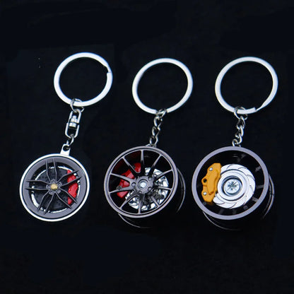 Neue Radnabe Schlüsselanhänger Fidgeting Spinner Mode BBS Metall Auto Metalllager Rotierende Bremse Modell Zappeln Spielzeug Schlüsselanhänger für Männer