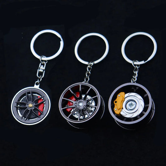 Neue Radnabe Schlüsselanhänger Fidgeting Spinner Mode BBS Metall Auto Metalllager Rotierende Bremse Modell Zappeln Spielzeug Schlüsselanhänger für Männer