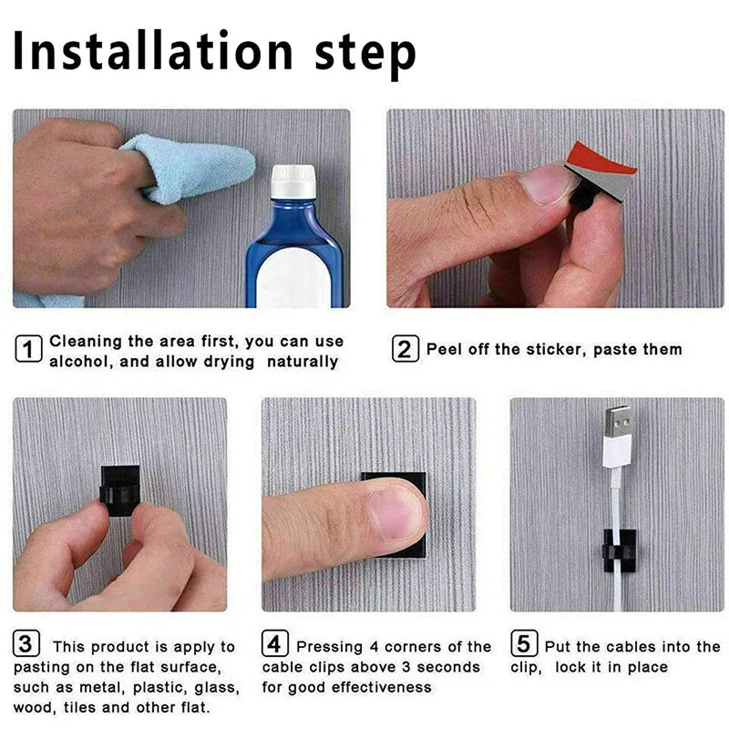 20-200Pcs Kabel Organizer Clips Draht Wickler Halter Kopfhörer Maus Kabel Clip Protector USB Kabel Management Clips draht Manager