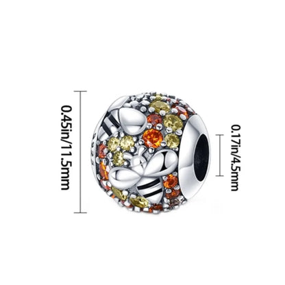 Charms-Anhänger aus 925er-Sterlingsilber mit Bienenperlen und Zirkonia, passend für DIY-Armband-Halskette, Geschenk für Sie, Colgante Plata
