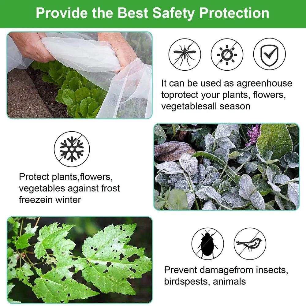 Gartennetz, 10 x 50 Fuß, ultrafeinmaschiges Gewebe, Netzschutz, Pflanzenabdeckung, Bildschirm, Gemüse, Strauch, Obst, Baum, Blumen, Insektenbarriere