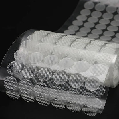 Großhandel 10/15/20mm Transparent Dot Aufkleber Selbstklebende Verschluss Klettband Nylon Starker Kleber Belcro Adesivo Redondo