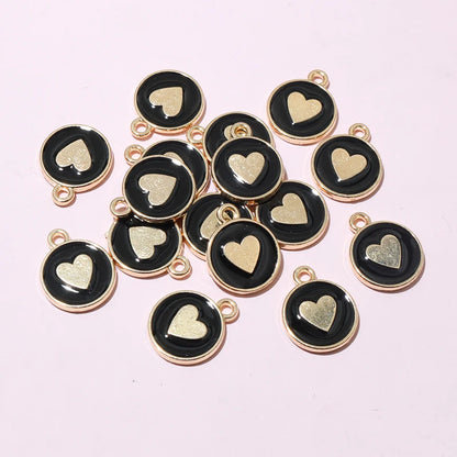 20 Stück Emaille Herz Charms Anhänger doppelseitig 14,5 x 12 mm DIY Schmuckherstellung Zubehör Erkenntnisse für Armband Ohrringe Halskette
