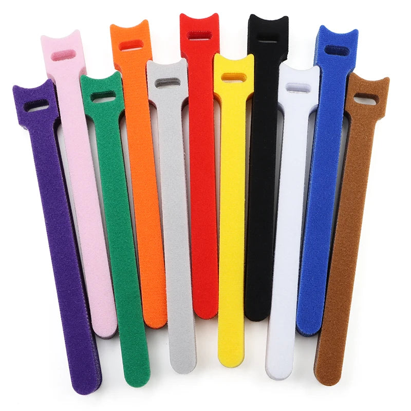 50 Stück lösbare Kabelbinder, farbige Nylon-Schlaufen und Klettverschluss-Bänder, Kabelbinder, Kabelorganisator, Mehrzweck-Bündelungsband