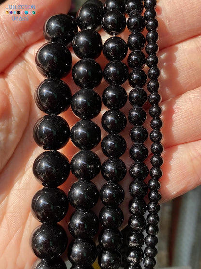 Natürliche Stein Perlen 6 8 10 12mm Schwarz Gold Farbe Linie Achate Runde Perlen Für Schmuck Machen DIY handgemachte Armband Halskette 15''
