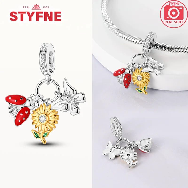 Neue Silber 925 Blaue Libelle Schmetterling Charms Perlen Fit Original Armband für Frauen DIY Edlen Schmuck Zubehör Perlen Geschenke