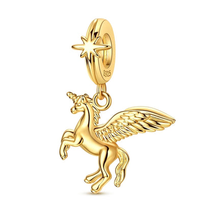 Goldfarbene Charms aus 925er Sterlingsilber, original goldene Sicherheitskette, runder Abstandshalter-Clip-Charm, DIY-Schmuck für Damen, Armband, Geschenk