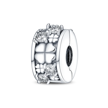 Silberverschluss, 925er-Sterlingsilber, CZ-Pflaster-Clip-Charms, Gänseblümchen-Perlen, Stopper, Sicherheitskette, passend für Original-Armreif, Schmuck-Clip