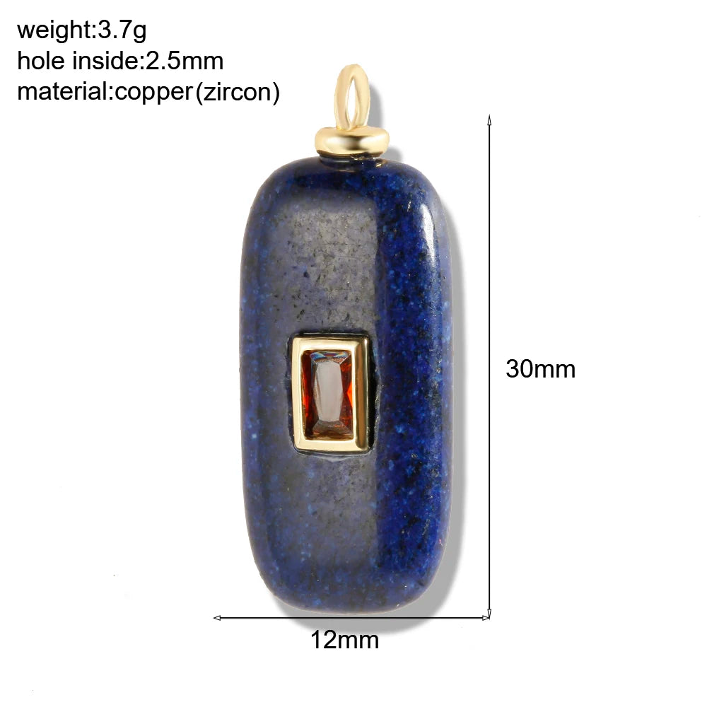 Bohemian Naturstein Perle Charms Für Schmuck Machen Liefert Blau Grün Stein Zirkon Dijes Diy Ohrringe Armband Halskette