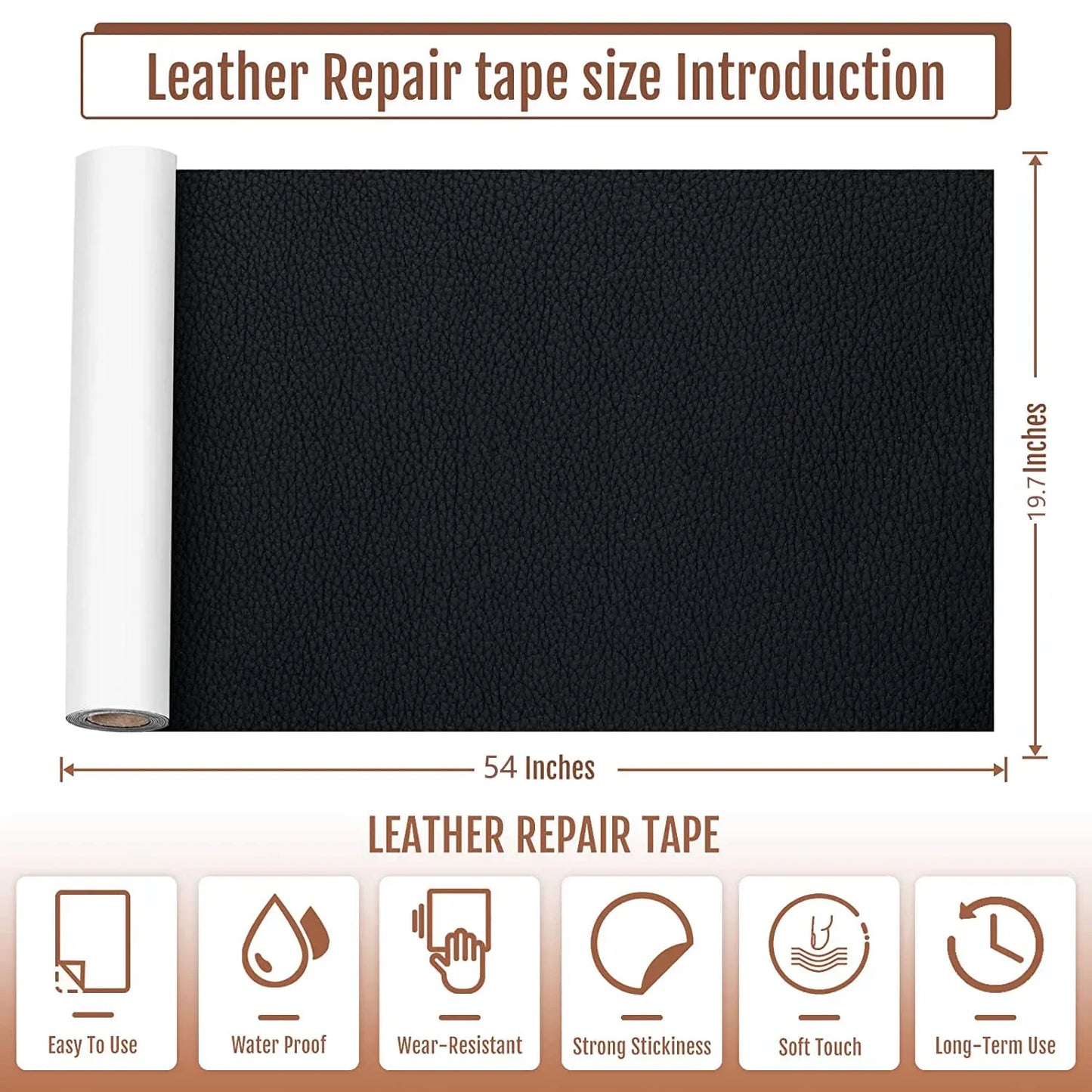 100x137cm selbst klebendes Leder Reparatur band DIY schwarz selbst klebendes Leder Reparatur band für Sofa Reparatur Patches klebrig