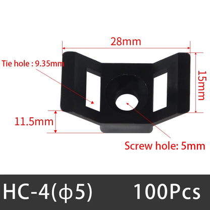 50/100pcs Kabelbinder halterungen Sitz fester Sitz Draht wallens attel Typ Kunststoff halter weiß schwarz stm HC-2 HC-4 Datenleitung wickler
