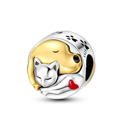 Charms-Perlen aus 925er-Sterlingsilber, Golden Retriever PuppyThe Whale, kann geöffnet und geschlossene Perlen, passend für DIY-Armbänder, edler Schmuck
