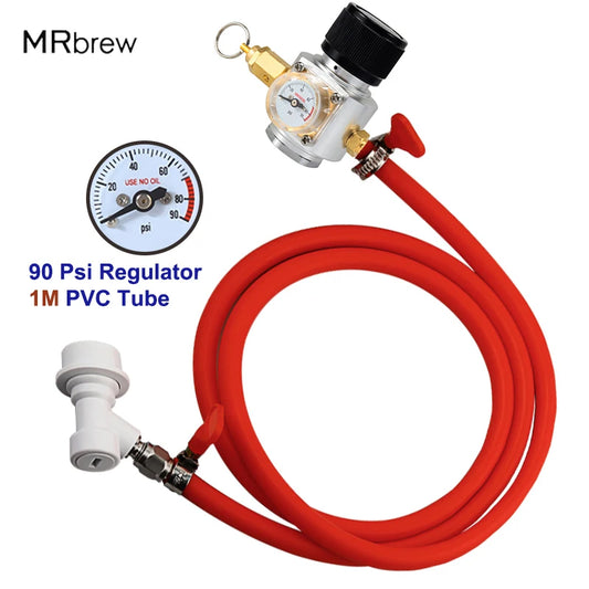 Home Brew Bier-Gasleitungsbaugruppe, 5/16 Zoll PVC-Gaskohlisationsschlauch, 0–90 psi CO2-Regler mit Kugelschloss und Klemmen für CO2-Gasflasche