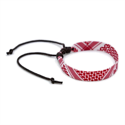 Geometrisches gepunktetes Palästina-Armband für Männer und Frauen, mehrfarbiges Handgeflecht, arabischer Stil, Gaza-Flagge, Schmuckzubehör