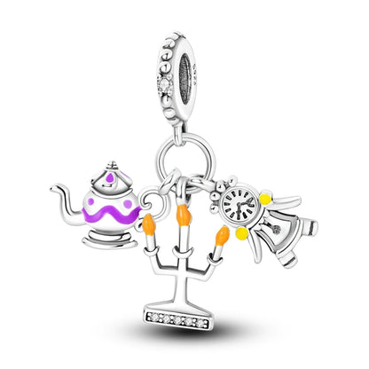 Sicherheitsketten aus 925er-Sterlingsilber, violette Serie, Schmetterling, Widder, Zwillinge, passend für Original-Armbänder, DIY-Schmuckherstellung, Geschenk für Frauen