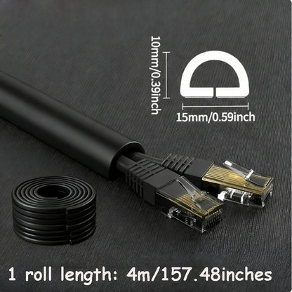 1 Rolle langer, selbstklebender Kabelschutz, Kabelabdeckung für Kabel an Wänden, Böden, aus PVC-Material, einfache Installation