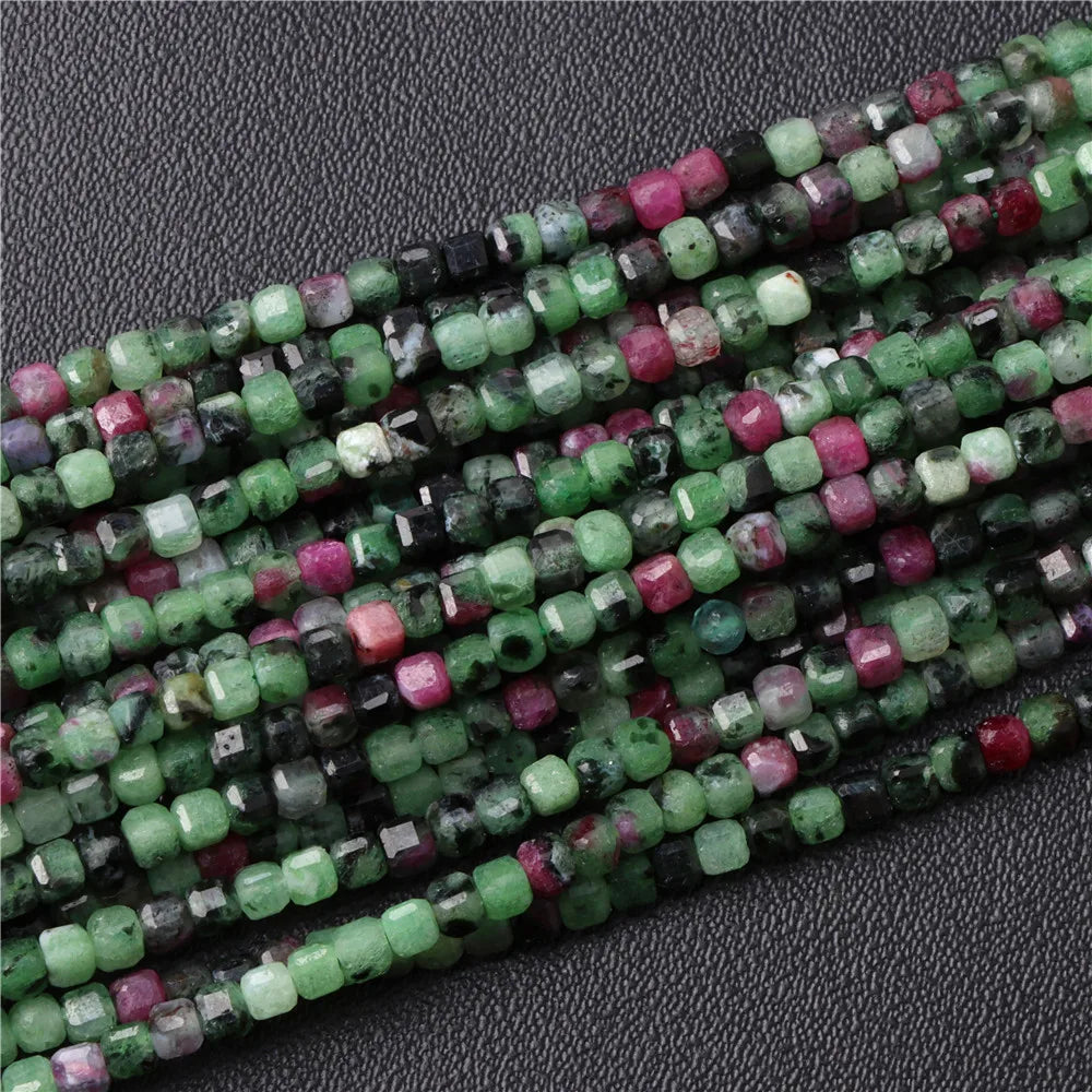 Heiße Natürliche Facettierte Stein Perle 2-3mm Kleine Quadratische Quarz Granat Glas Cube Lose Perlen Für Schmuck Machen hand Zubehör