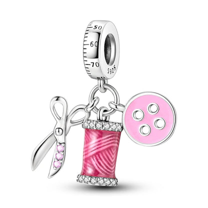 Neue 2025 925 Sterling Silber Charms Perlen Liebe Herz Rosa Original Charm Anhänger Fit Charm Armbänder DIY Schmuck Geburtstag Geschenk