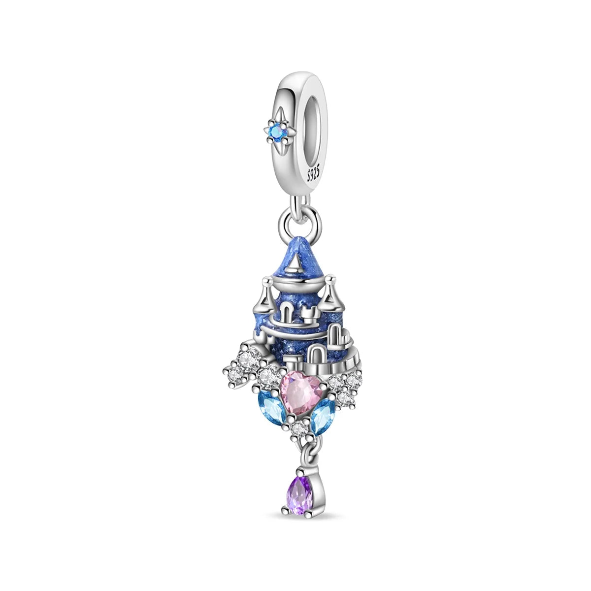 Blaue Serie 925er Sterling Jungfrau Maria Schleife Chamäleon Tanzschuhe Flugzeug Ticket Charm passend für DIY Armband Halskette süße Geschenke