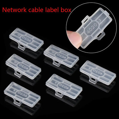 50PCS Display Identifikation Box Kabelbinder Marker Tag Wasserdichte Transparente Kabel Zeichen Karten Label
