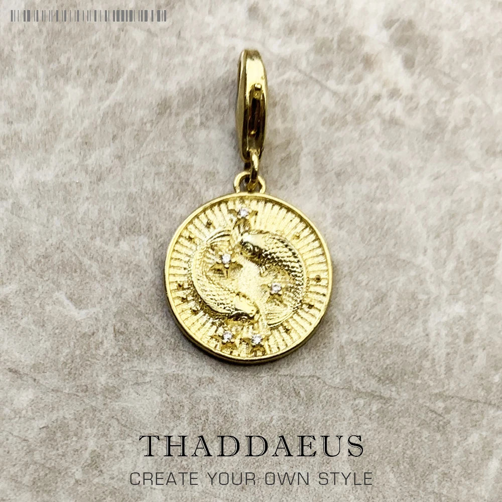Charm-Anhänger Widder Stier Zwillinge Krebs Löwe Jungfrau Waage Skorpion Sgr Cap Aqu Fische Sternzeichen Vintage Geschenk 925er Sterlingsilber