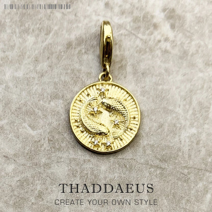 Charm-Anhänger Widder Stier Zwillinge Krebs Löwe Jungfrau Waage Skorpion Sgr Cap Aqu Fische Sternzeichen Vintage Geschenk 925er Sterlingsilber