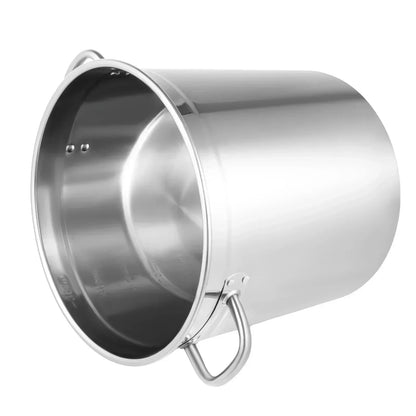 35L/30Qt Edelstahl-Suppentopf, Großer Kochtopf für die Küche, Robuster Gewerbe-Konservierungstopf mit Deckel und 2 Griffen
