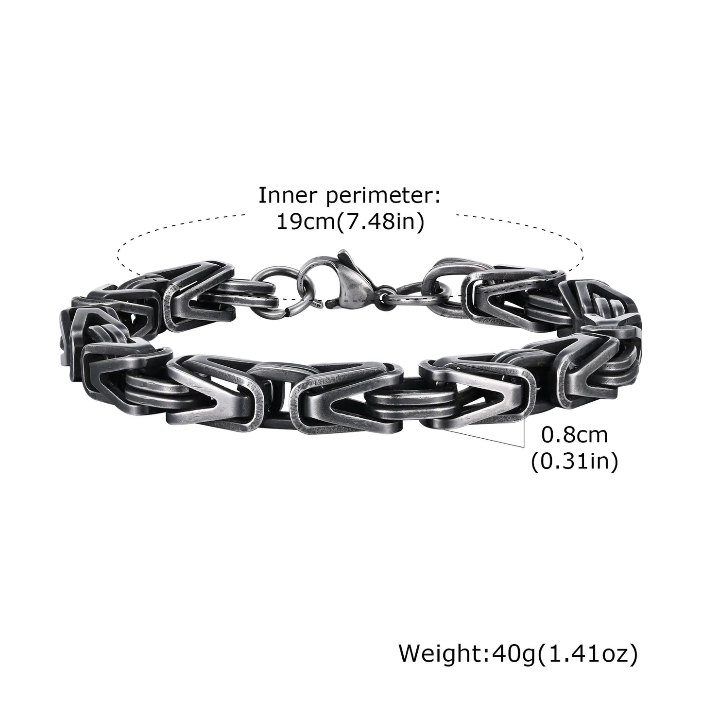 Klobige byzantinische Kettenarmbänder für Männer und Jungen, V-förmiges Edelstahl-Kettenglied-Armband, Vintage-Schmuck, Accessoires, Herrengeschenke