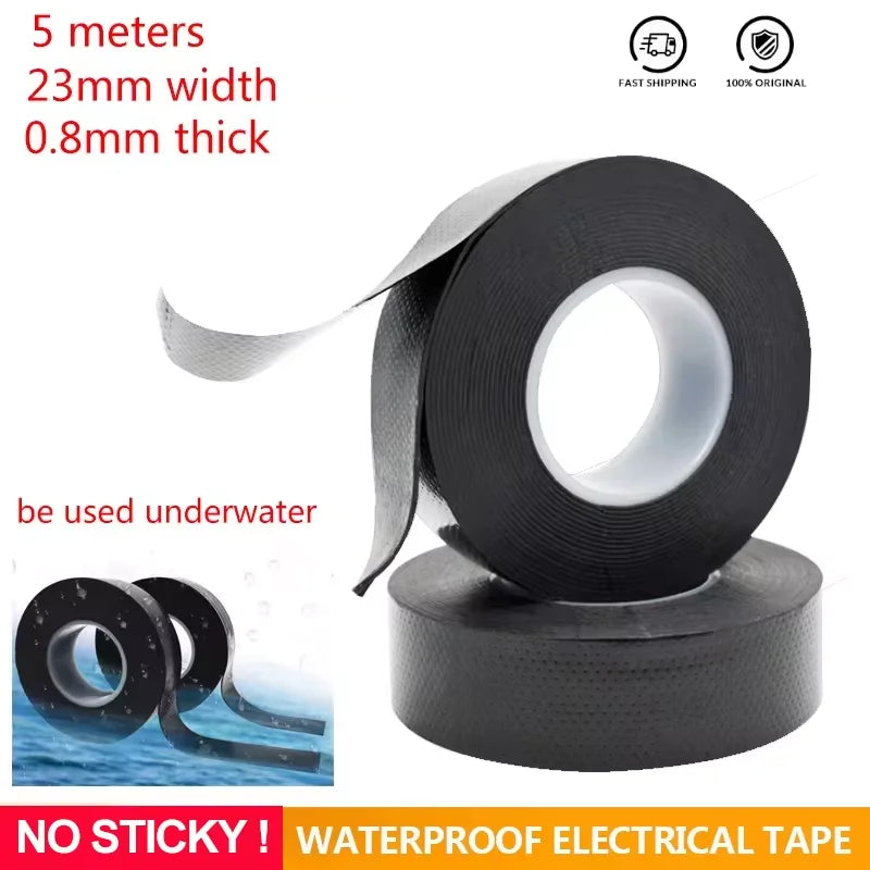 1PCS J20 Selbstklebendes Gummiband PVC Wasserdichtes Klebeband Gummi Isoliertes Klebeband Schwarz