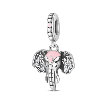 Heißer Verkauf 925er Sterlingsilber, bunter und funkelnder Elefant, baumelnder Charm für Armband, schöner Schmuck, Accessoires, Geschenke