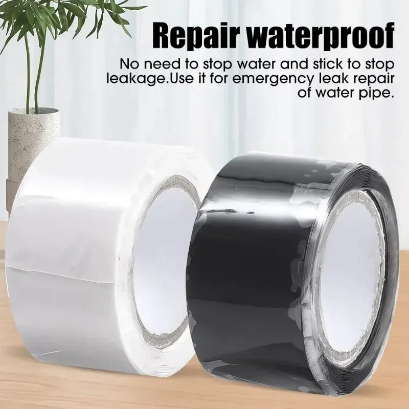 Selbstklebendes Silikonband, wasserdicht, zur Reparatur von Lecks, für Elektro- und Sanitärinstallationen, Isolierband, für Kfz-Kabel, Rohre, Schläuche, Klebeband