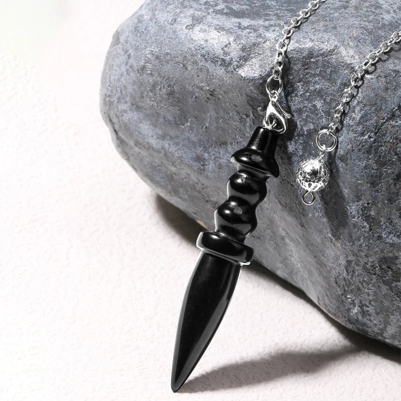 Naturstein heilsteine Anhänger ägyptischen Kristall Pendel für Weissagung Wünschelrute Reiki rosa klar Quarz Amethysten obsidian rosenquarzschwarz Onyx Pendel edelstein anhänger kristall anhänger amulett x130