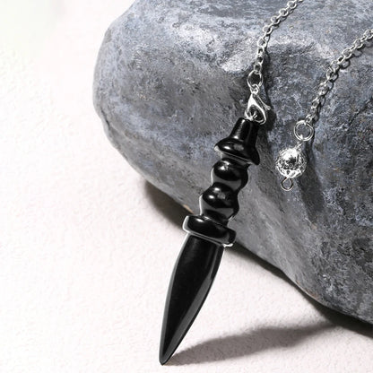 Naturstein heilsteine Anhänger ägyptischen Kristall Pendel für Weissagung Wünschelrute Reiki rosa klar Quarz Amethysten obsidian rosenquarzschwarz Onyx Pendel edelstein anhänger kristall anhänger amulett x130