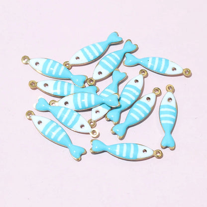 20 Stück 18x5mm Edelstahl Fisch Emaille Charms Anhänger Edelstahl DIY Schmuck Herstellung Zubehör Ergebnisse
