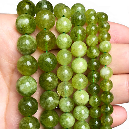 6-10mm Peridot Olivin Grün Kristall Perlen Diy Runde Lose Spacer Perlen für Schmuck Machen DIY Armband Halskette zubehör
