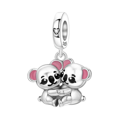 Exquisiter 925 Sterling Silber Panda Chamäleon Waschbär, Koi Welpen Tier-Anhänger Passend für DIY Armband Halskette Premium Party Geschenke