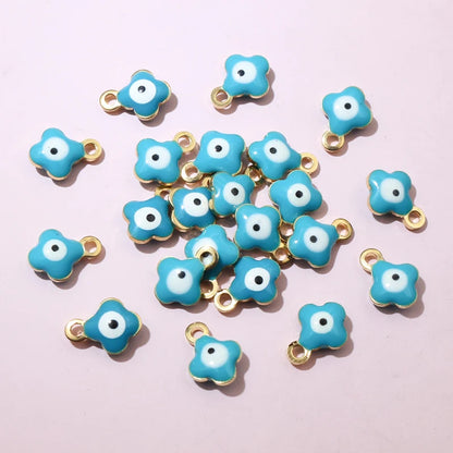 20 Stück 9x7mm Emaille Böse Augen Blumen Anhänger Anhänger kleine Edelstahl DIY Schmuck Herstellung Zubehör Ergebnisse