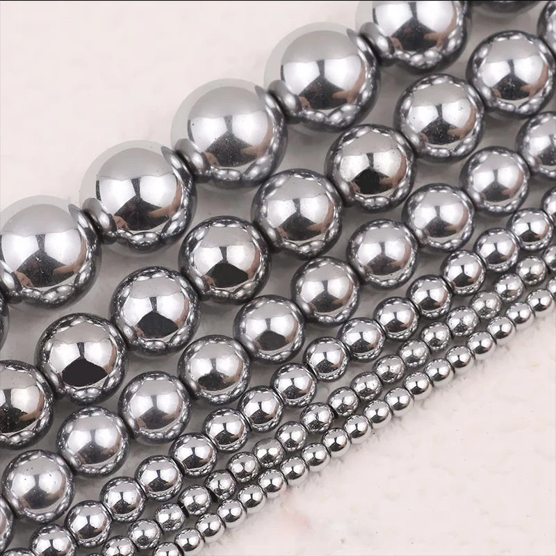 A+ Naturstein, nicht magnetisch, Hämatit, rund, lose Distanzperlen für Schmuckherstellung, DIY-Perlen, Armband, Halskette 2, 3, 4, 6, 8, 10 mm