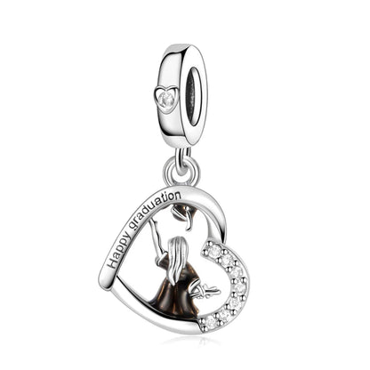 Funkelnde Edelsteinperlen aus 925er-Sterlingsilber mit eingelegten Edelsteinen und baumelnder Charm mit unendlichem Knoten, passend für Schlangenarmband, Boutique-Halskette, schönes Geschenk