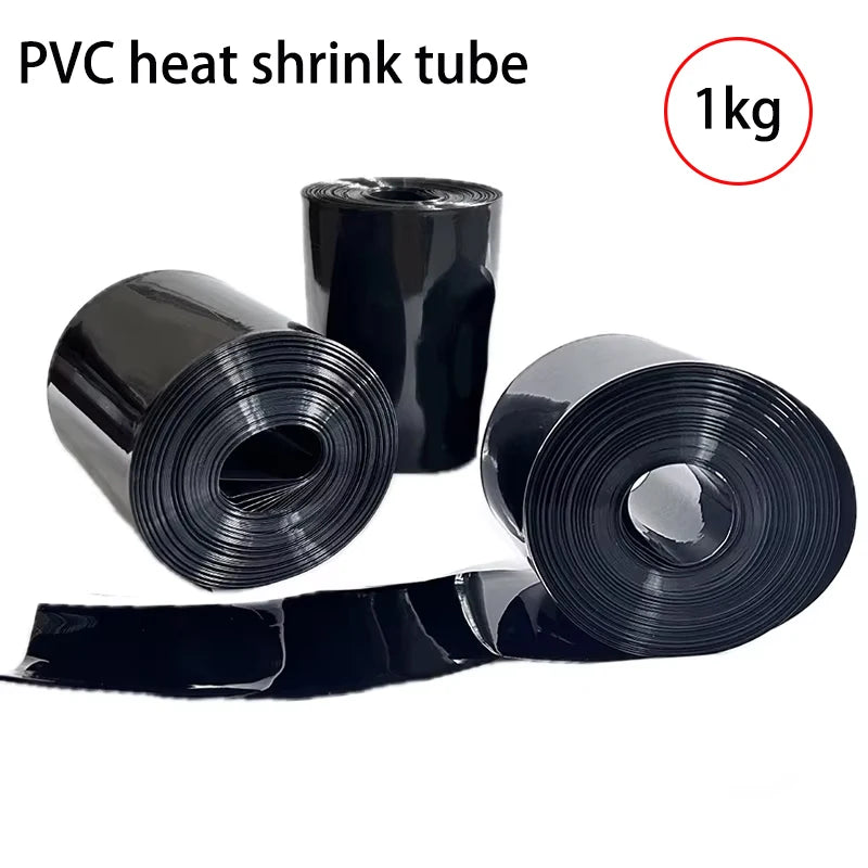 1kg schwarzer PVC-Schrumpf schlauch Li-Ionen-Batterie wickel Isolier folien hülsen rohr Schrumpf schlauch