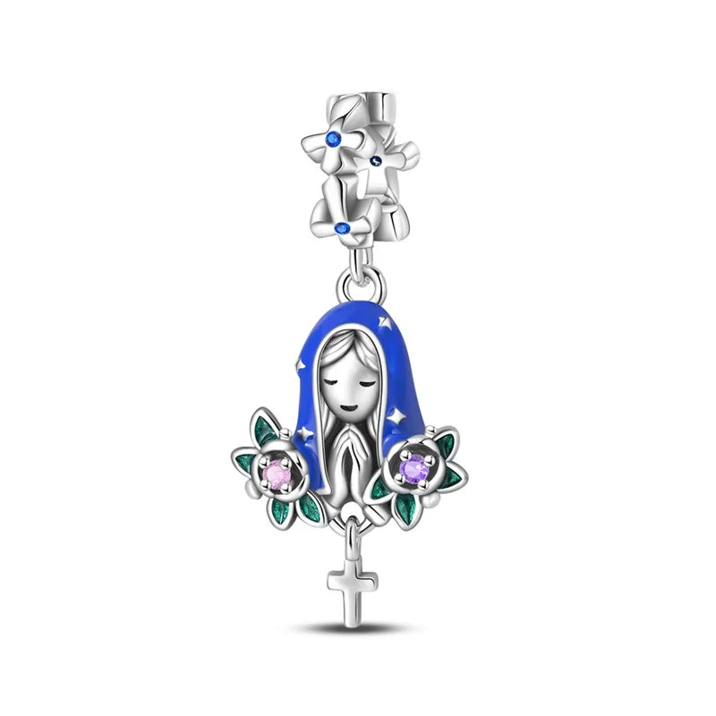 Charakter-Serie, 925er-Sterlingsilber, modisches Mädchen-Paar, Hochzeits-Charms, passend für DIY-Armbänder, Halsketten, exquisite Geschenk-Paarung