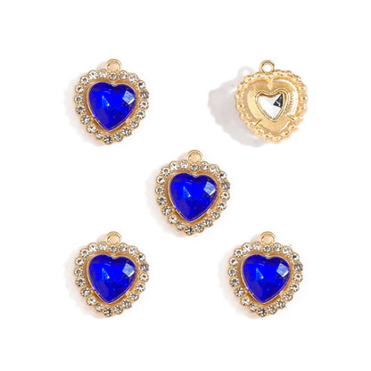 10 stücke Mehrfarbige Herz harz Kristall Strass Liebe Anhänger Dekoration Handwerk DIY Für Die Herstellung Von Ohrringe Halskette Schmuck W484