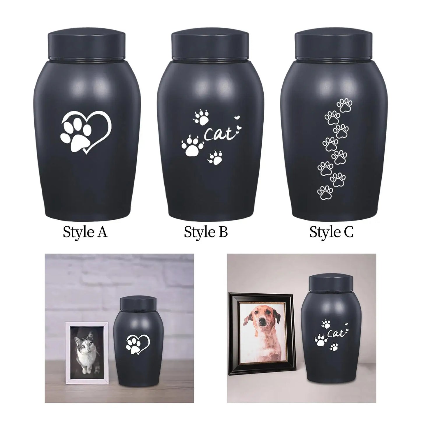 Dog Cat Ashes Stainless Steel Pet Urn Funeral Cremation Urn Pet Burial Memorial Keepsake Box Kitty Kitten
