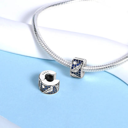 Blaue Serie 925 Sterling Silber Eidechsen-Herz Roboter Kaffee Mit Blumen Charms Passend für DIY Armband Halskette Casual Party Geschenke