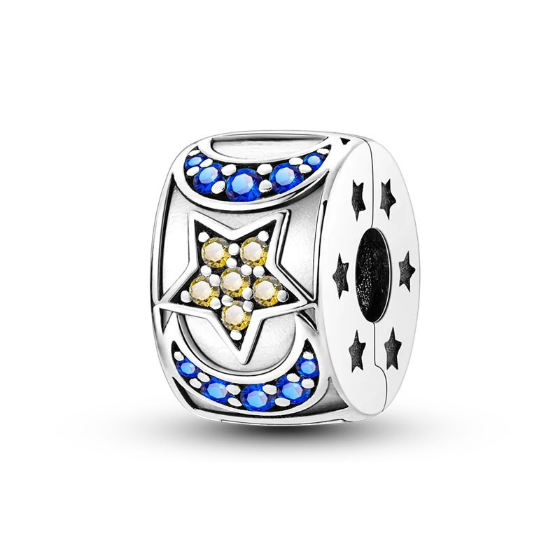 Silberverschluss, 925er-Sterlingsilber, CZ-Pflaster-Clip-Charms, Gänseblümchen-Perlen, Stopper, Sicherheitskette, passend für Original-Armreif, Schmuck-Clip