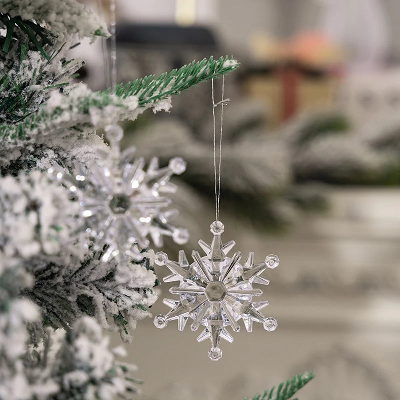 Weihnachtsbaum Schneeflocken Anhänger Dekoration Neujahr Dekor Kunststoff hängende Schneeflocke Baum Ornament für Weihnachtsfeierzubehör
